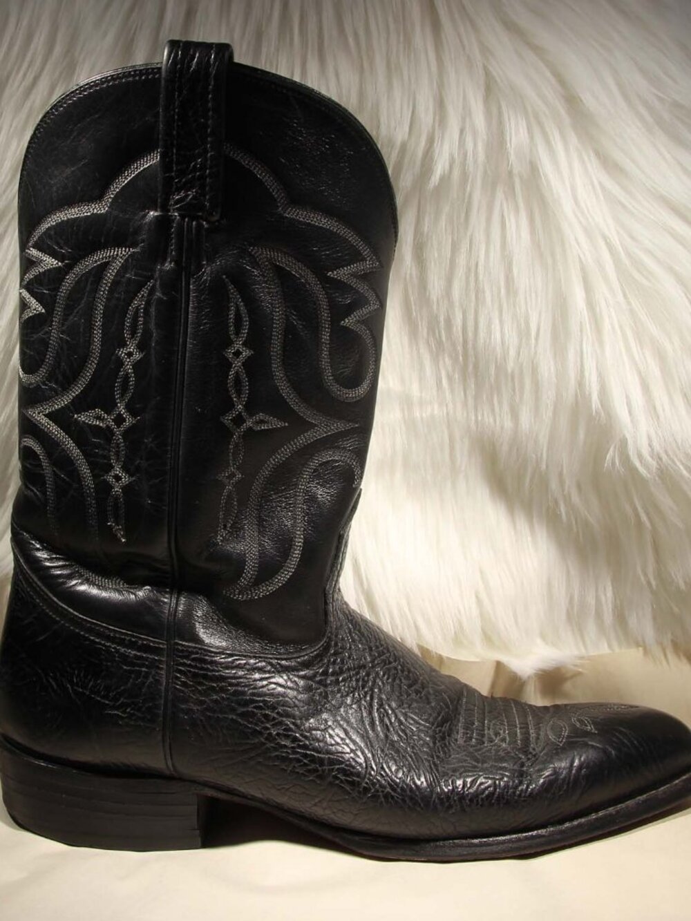 Nocona Cowboy Boots USA Made Men's Black Leather Size 12.5 AAA Extra Narrow Fit